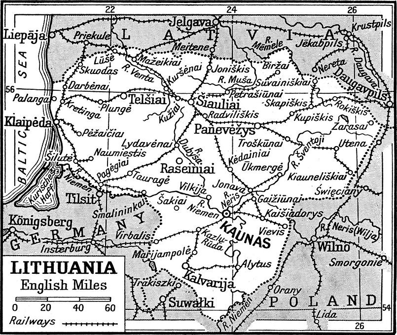 Lietuvos 1938 metų žemėlapis / Nuotr.: Karty.by